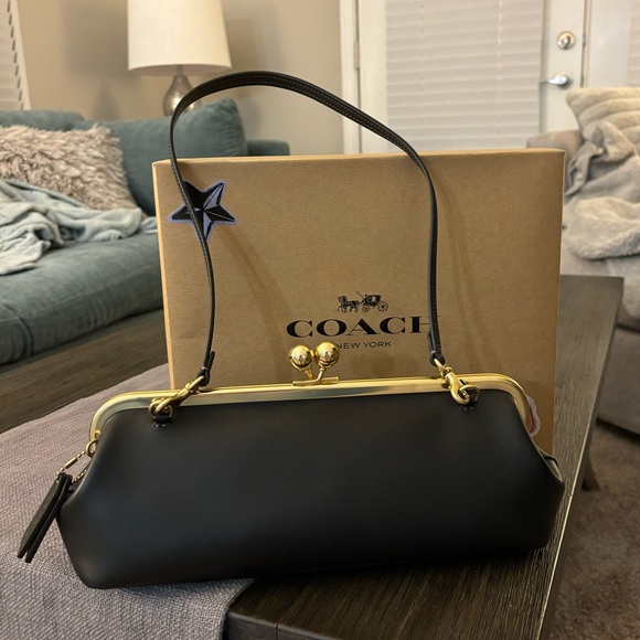 Coach Handbags - Coach Kisslock 30 Fall 2026 Runway Exclusive in Black/Brass